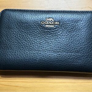 Coach Pebbled Black Leather Wallet